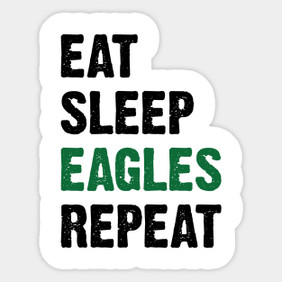 Eat Sleep Eagles Repeat Retro Vintage v2 Sticker